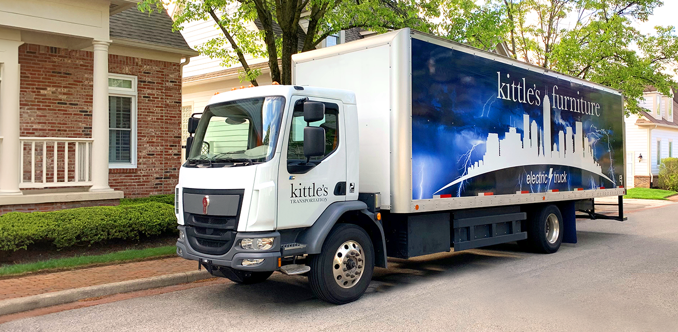 Kittle’s Furniture Looks to the Future – Uses Kenworth K270E Battery-Electric Cabover